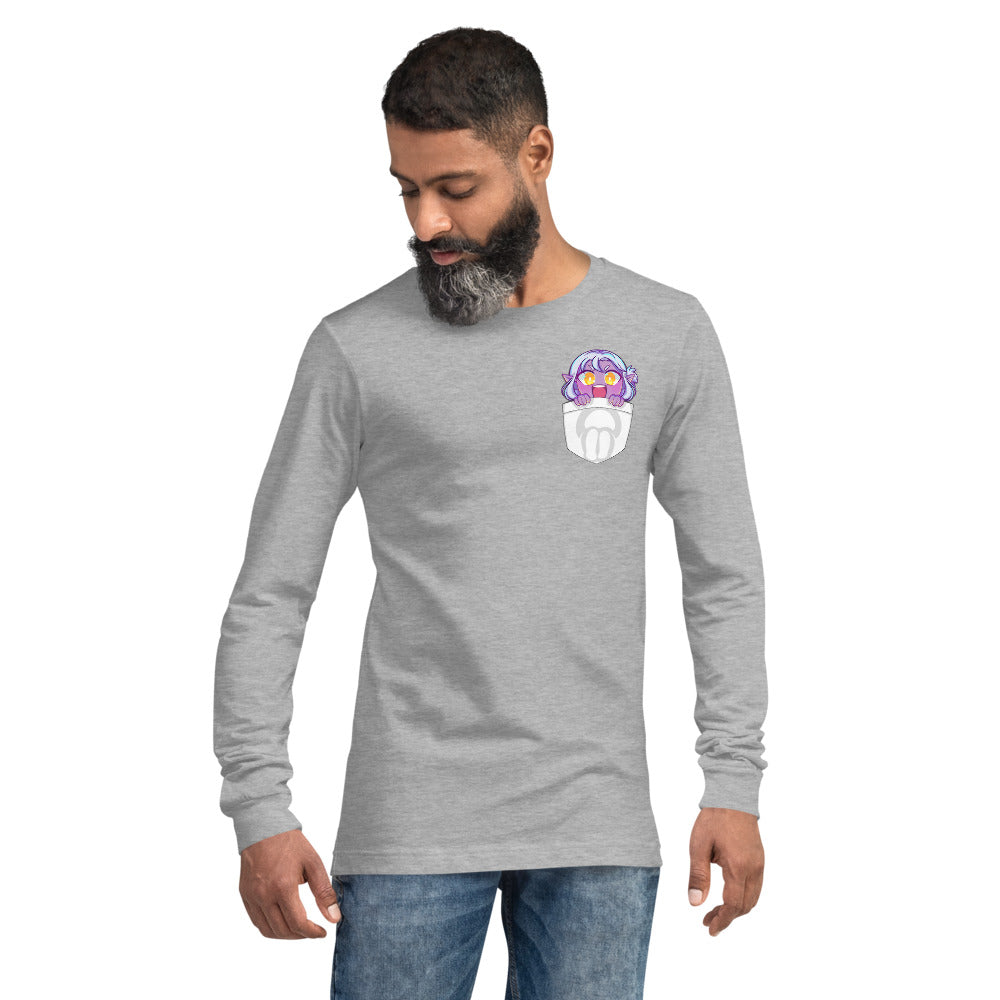 Pocket Rogue Unisex Long Sleeve Tee (White)