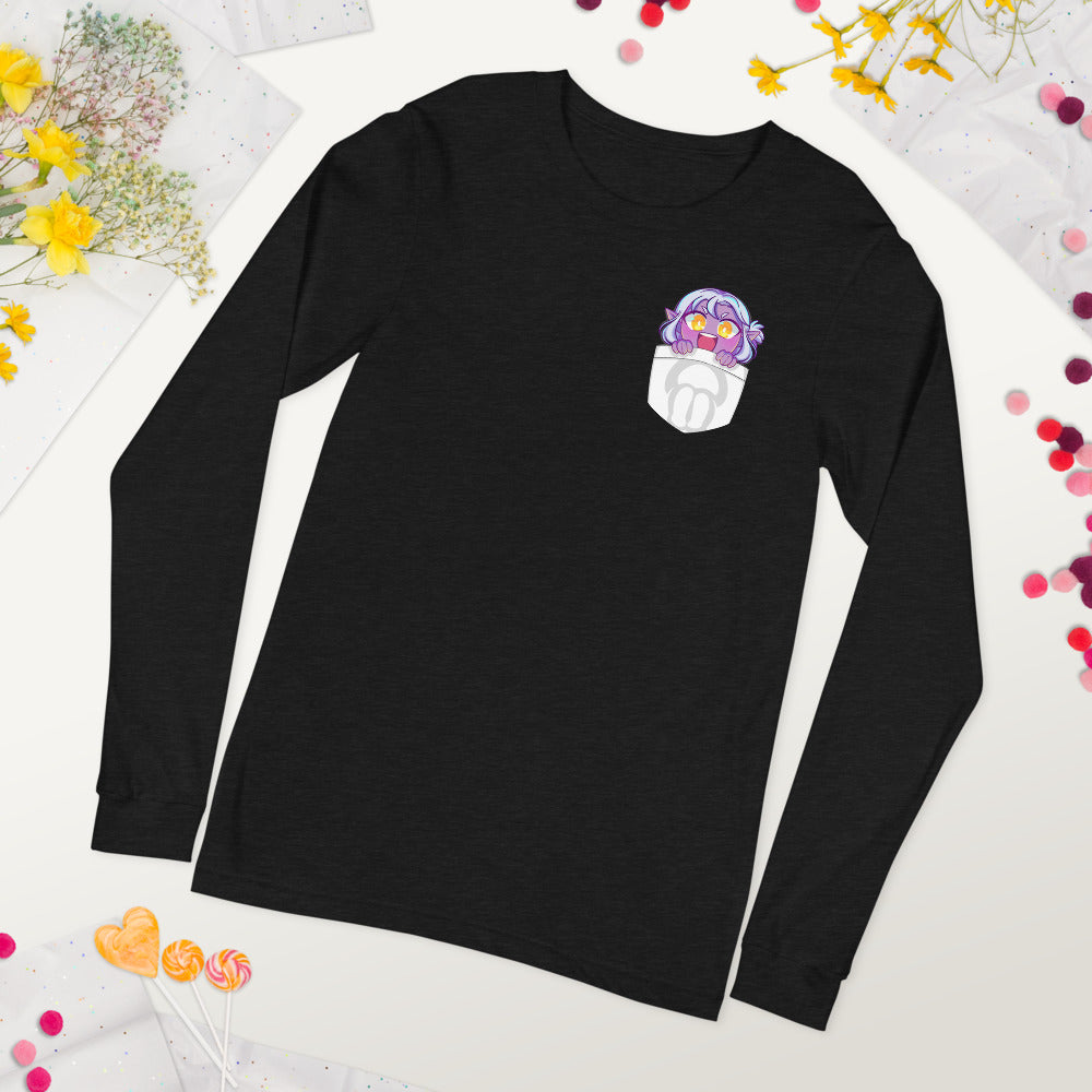 Pocket Rogue Unisex Long Sleeve Tee (White)