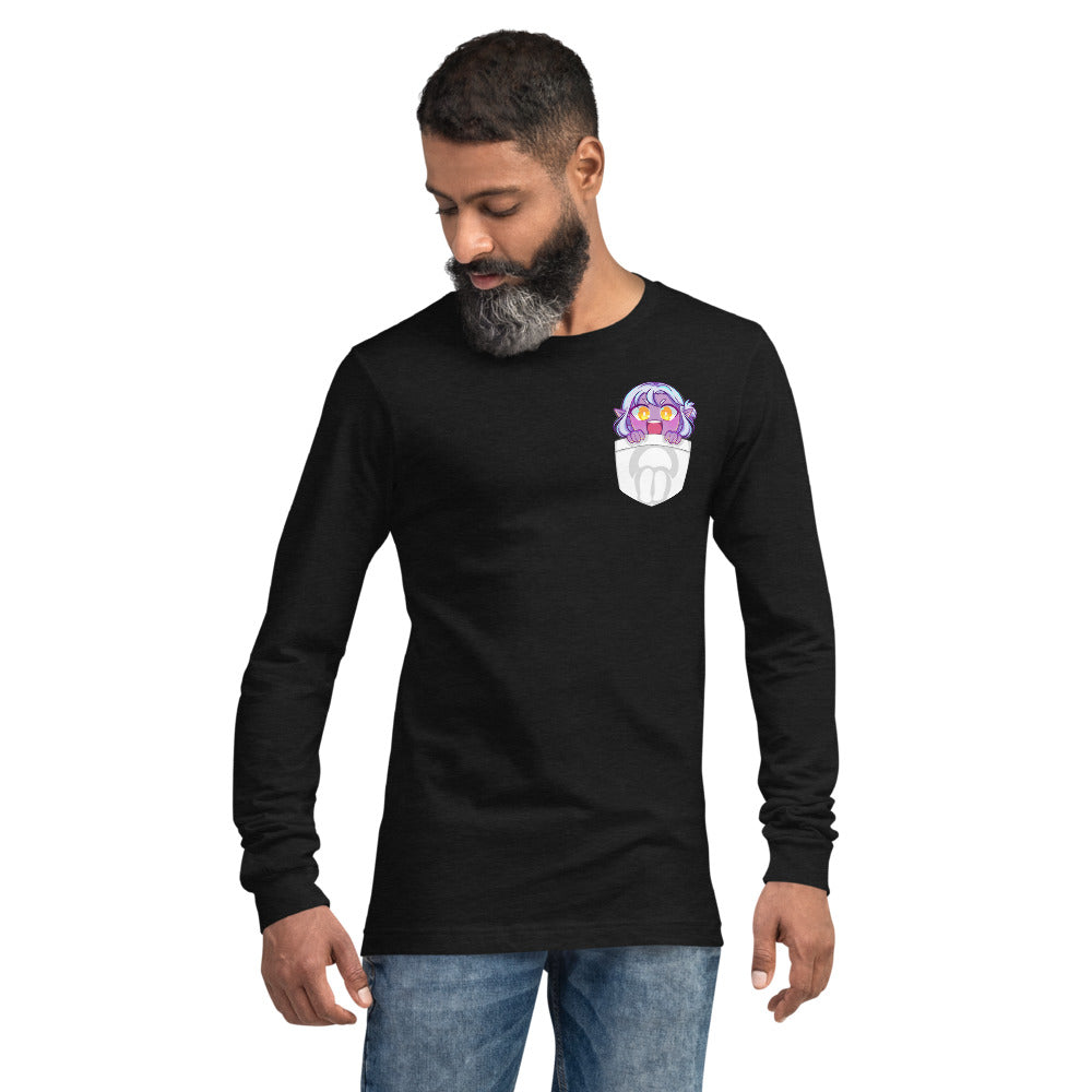 Pocket Rogue Unisex Long Sleeve Tee (White)