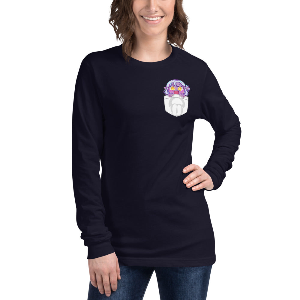 Pocket Rogue Unisex Long Sleeve Tee (White)