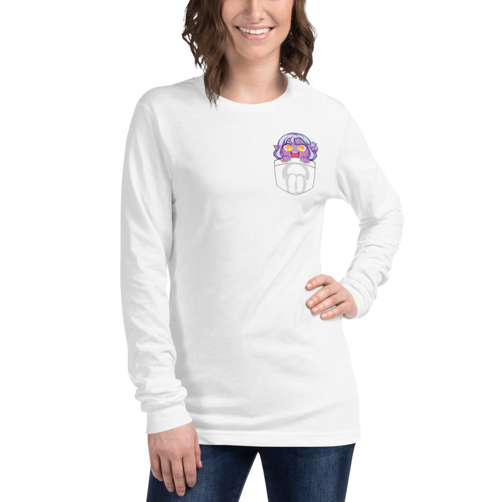 Pocket Rogue Unisex Long Sleeve Tee (White)