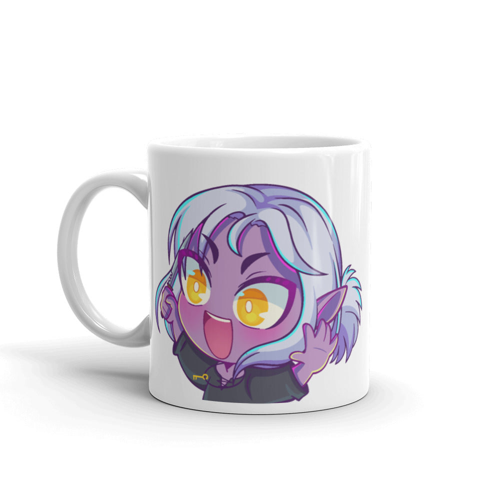 'A KNIFE' White glossy mug