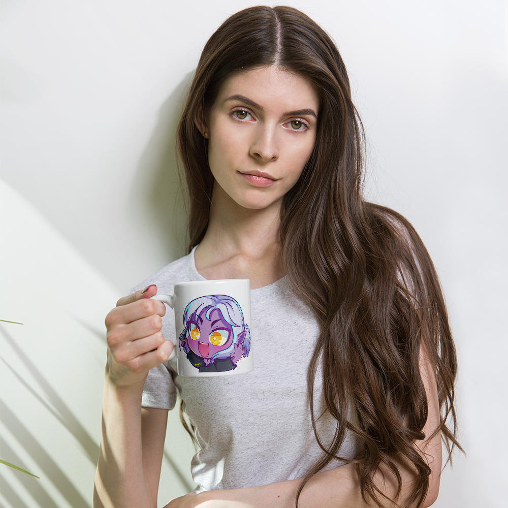 'A KNIFE' White glossy mug